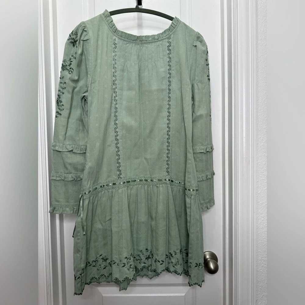 LOVESHACKFANCY CARNABY DRESS in Sage Green Sz‎ 8